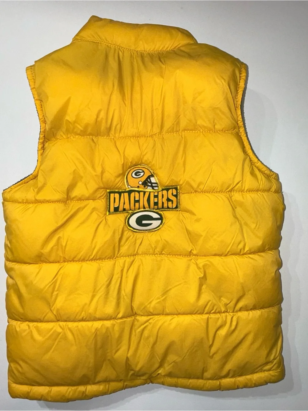 Old Navy Green Bay Packers Kids 5T Puffer Vest Fleece Lined NFL